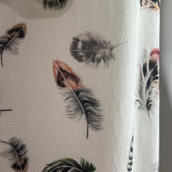 The Kooples Silk Flounce Ruffle Sleeve Feather Mini Dress - Picture 9 of 13